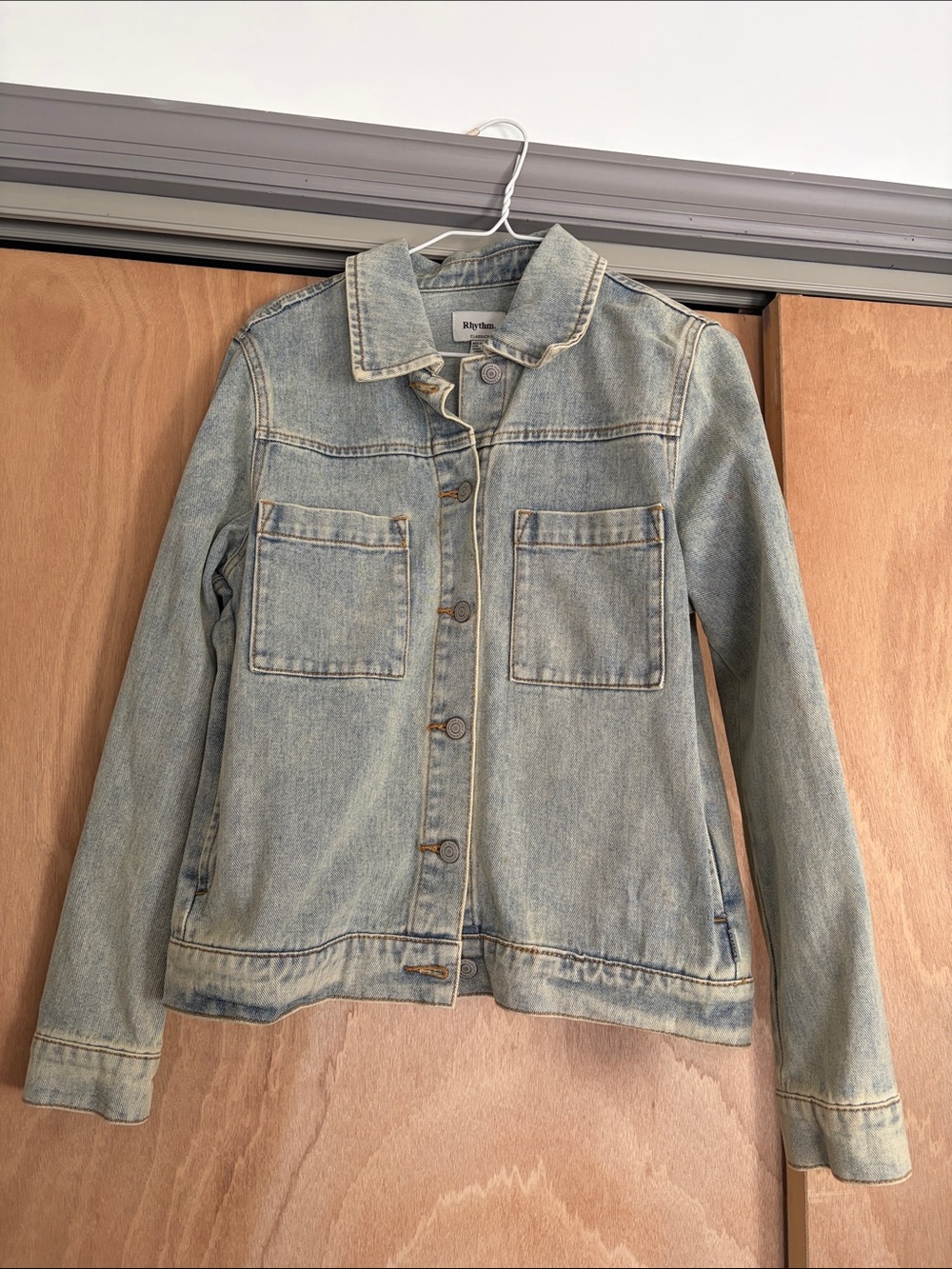 Rhythm. Light Blue Denim Jacket with Chest Pockets